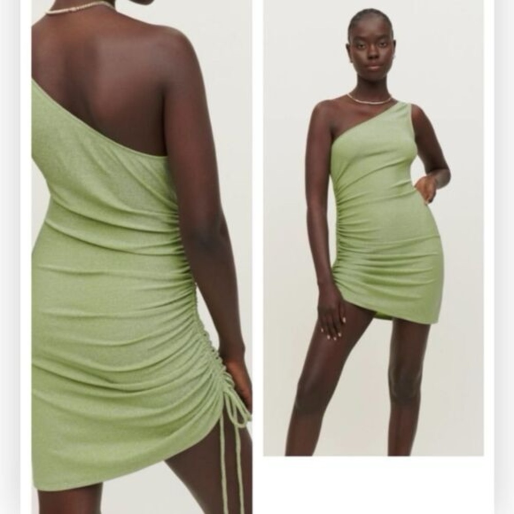 Reformation Jillian Knit Dress Lime Green Size Large
